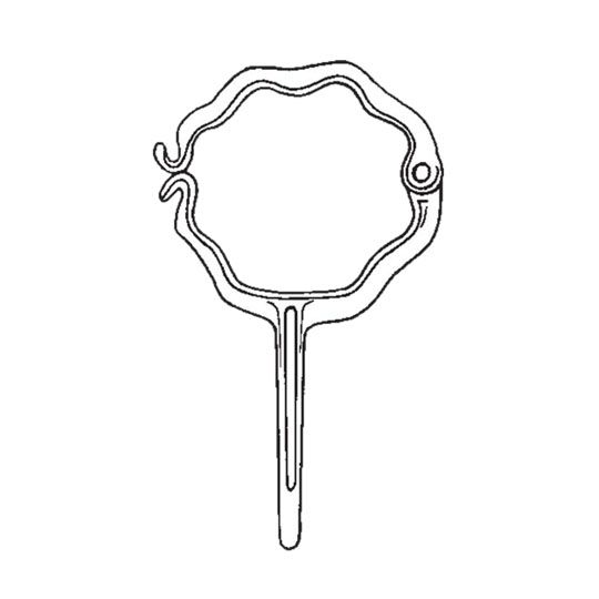 4" Round Corrugated FreedomGray® Copper Hinged Downspout Hook