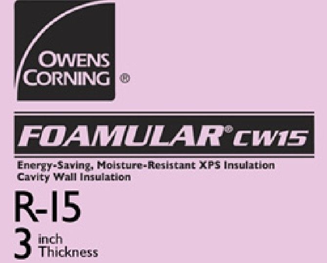 Owens Corning 3" x 16" x 96" FOAMULAR&reg; 25CW Extruded Polystyrene (XPS) Rigid Foam Insulation with Cavity