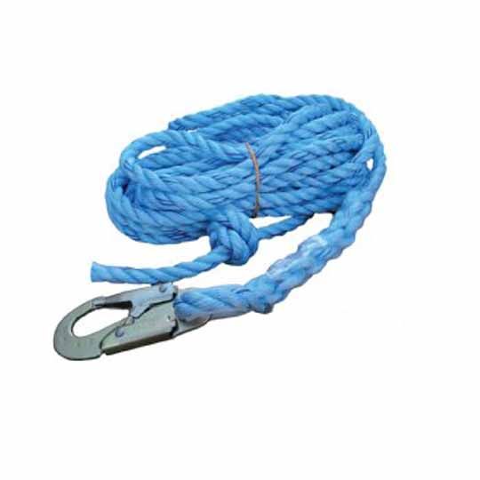 C&R Manufacturing 5/8" x 50' Blue Lifeline Rope with Snap Hook