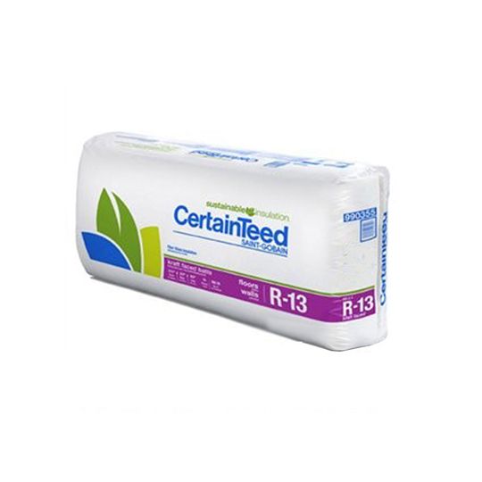 Certainteed - Insulation 3-1/2" x 15" x 105" Sustainable R-13 Kraft Faced Batts - 142.19 Sq. Ft. per Bag