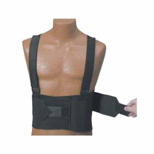 C&R Manufacturing Back Support with Should Straps Black