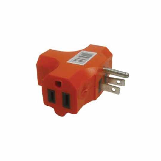 C&R Manufacturing 3-Way Electric Plug for 12 Gauge Cords Orange