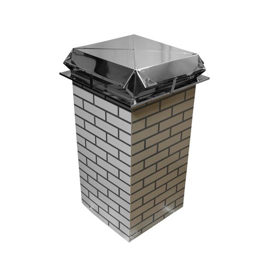 17" x 17" x 36" BVent Decorative Simulated Brick Chimney Housing Kit