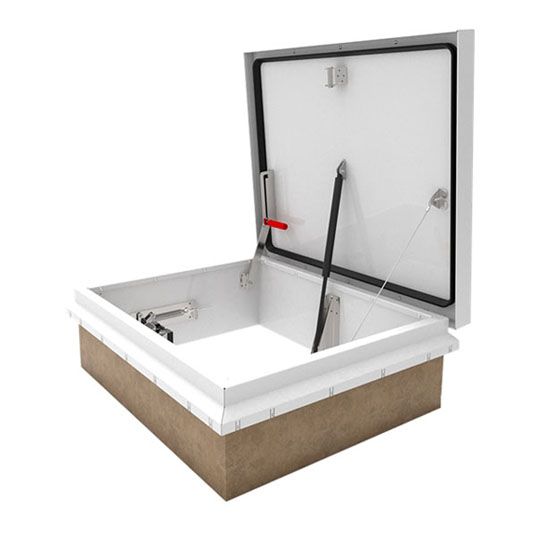 Babcock-Davis Hatchways 36" x 30" Galvanneal Personnel&trade; SafeMAX&trade; Single Wall Curb Smoke Vent Roof Hatch