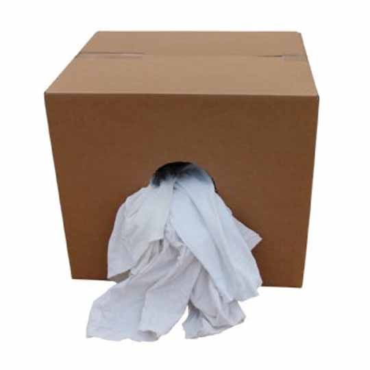 C&R Manufacturing Box of Rags - 25 Lbs. White