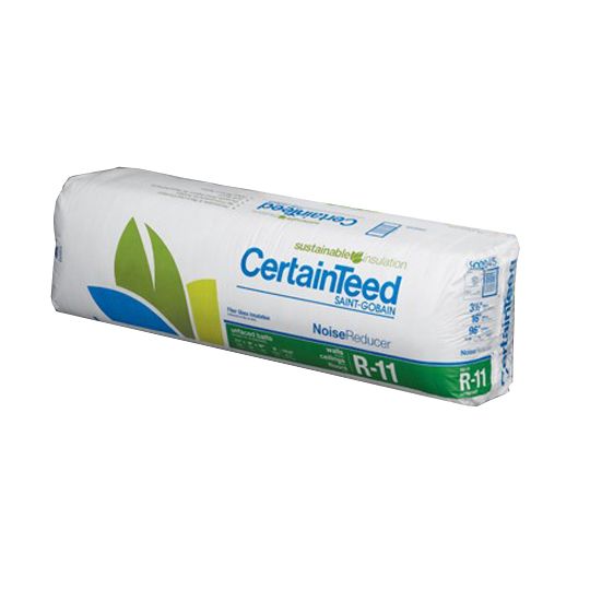 Certainteed - Insulation 3-1/2" x 16" x 96" Sustainable NoiseReducer R-11 Unfaced Sound Attenuation & Acoustical Ceiling Batts - 170.67 Sq. Ft. per Bag