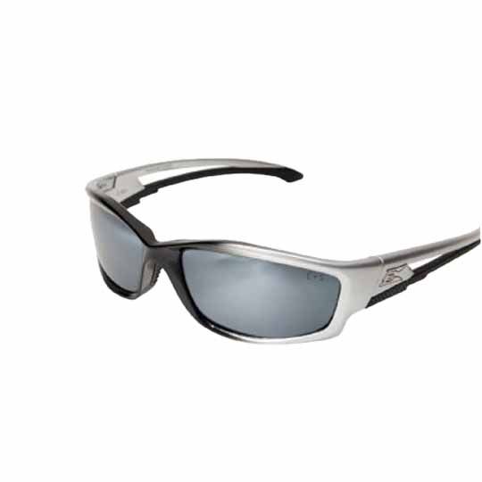 C&R Manufacturing Kazbek Safety Glasses Black and Silver Frame/Mirror Lens