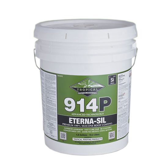 Tropical Roofing Products 914 High Solids 100% Silicone Roof Coating - 5 Gallon Pail White