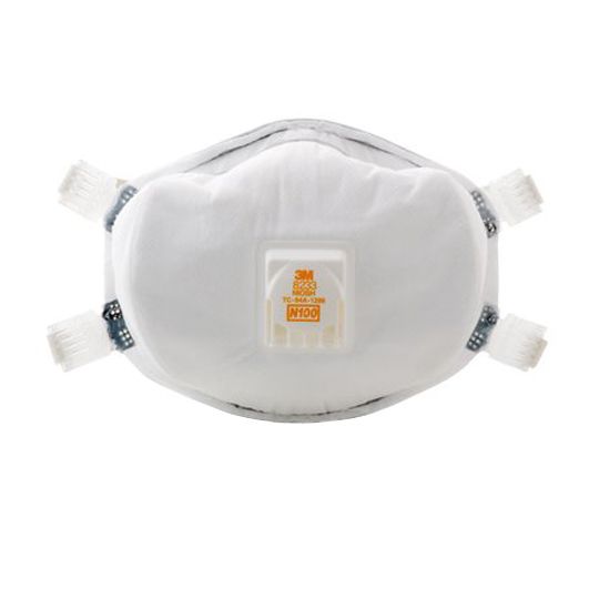 3M 8233 Particulate Respirator with Cool Flow&trade; Valve White