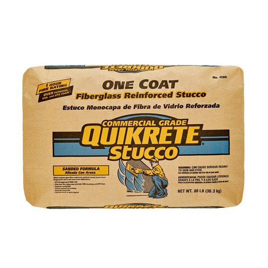 QUIKRETE One-Coat Fiberglass Reinforced Stucco - Concentrated - 80 Lb. Bag