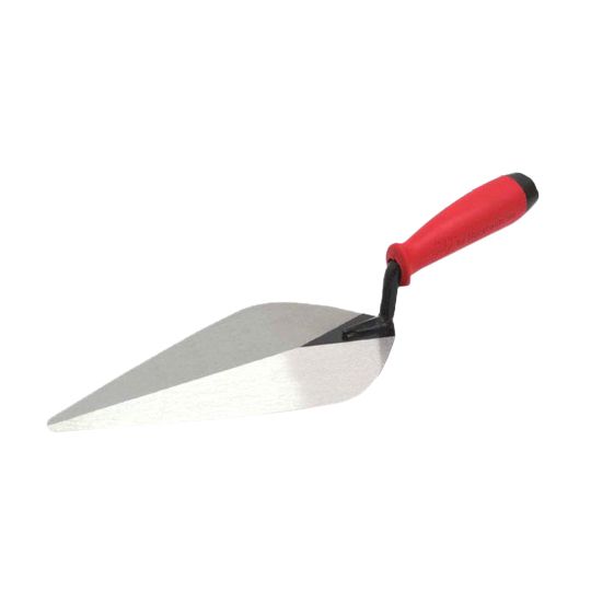 Marshalltown 12" x 5" London Style Brick Trowel with Red Soft Grip Handle