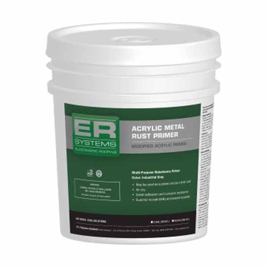 ER Systems Acrylic Metal Rust Primer EPDM & PIBL - 5 Gallon Pail Industrial Grey