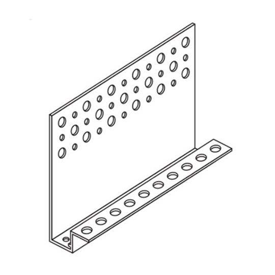 Vinyl Corp 1/16" Universal Starter Strip for 1" to 4" Insulation with Drain Holes - 2-7/8" Back Flange & Perforated Flange
