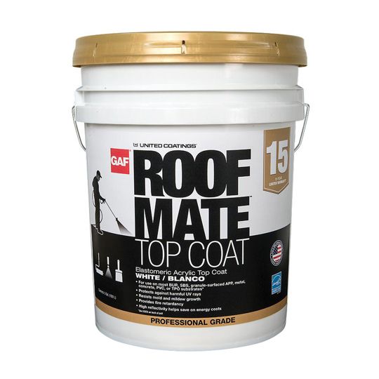 GAF United Coatings&trade; Roof Mate&trade; Top Coat 5 Gallon Pail Light Tan