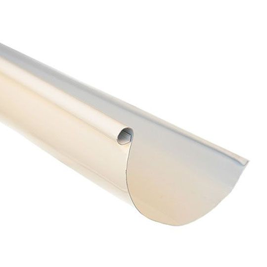 Berger Building Products .032" x 8" x 10' Half Round Painted Aluminum Gutter Single Bead High Gloss White