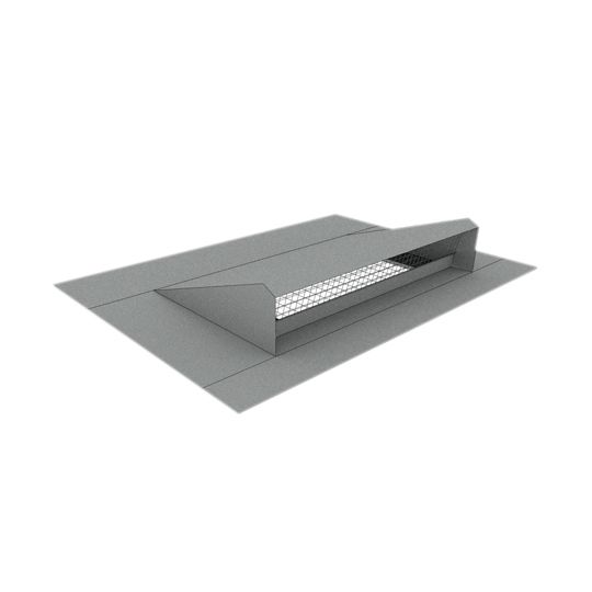 Able Sheet Metal 4" Low Profile Eyebrow Roof Vent with Shingle Base 4M
