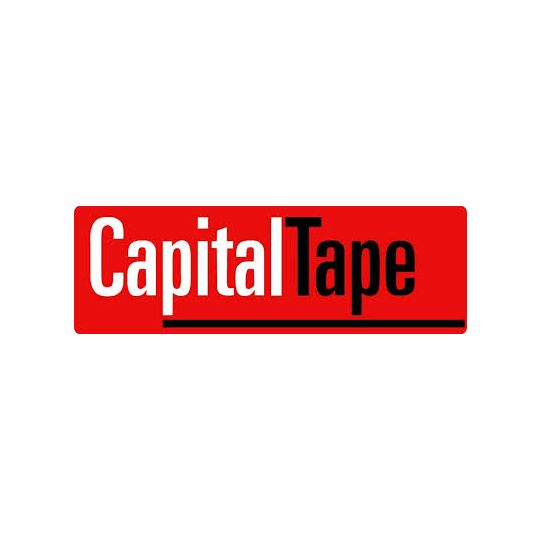 Capital Tape Company 1/8" x 5/8" x 75' V1526 Medium Density PVC Foam Compressible Glazing Tape with Plastic Liner, Double-Sided Black