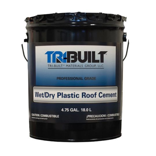 TRI-BUILT Wet/Dry Plastic Roof Cement - Winter Grade 5 Gallon Pail Black