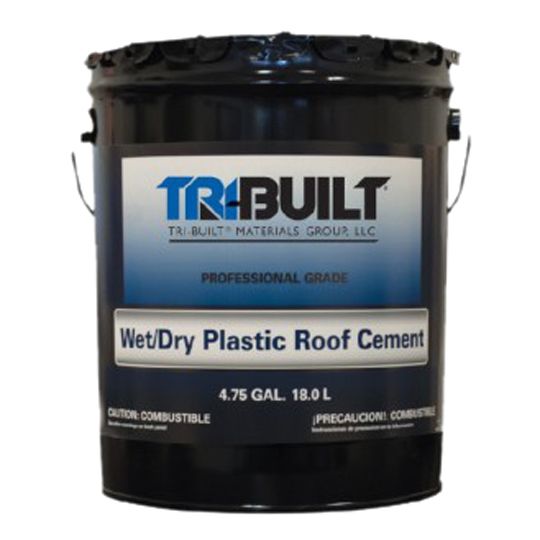TRI-BUILT Wet/Dry Plastic Roof Cement - Summer Grade 5 Gallon Pail