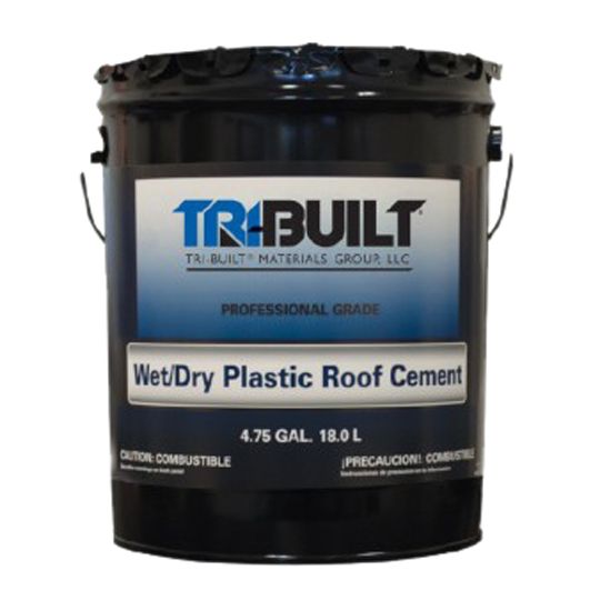 TRI-BUILT Wet/Dry Plastic Roof Cement - Summer Grade 3 Gallon Can