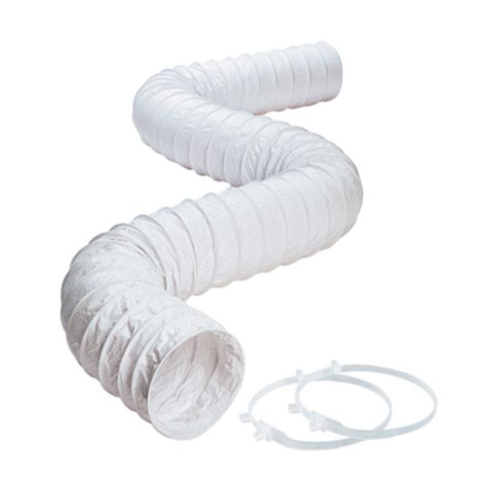 Allied Building Products Deflecto 4" x 8' Vinyl Duct Hose with 2 Clamps White