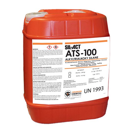 Advanced Chemical Technologies SIL-ACT&reg; ATS-100 LV (Low-VOC) Penetrating Silane Waterproofing Treatment - 5 Gallon Pail Clear