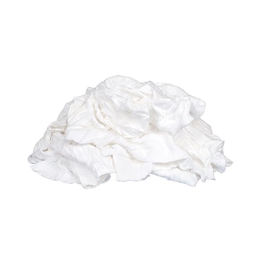 Buffalo Industries Recycled White T-Shirt Rags - 4 Lb. Bag White