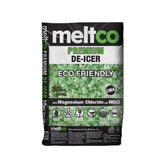 Meltco Premium Eco-Friendly De-Icer with Magnesium Chloride and MCi3 - 50 Lb. Bag Green
