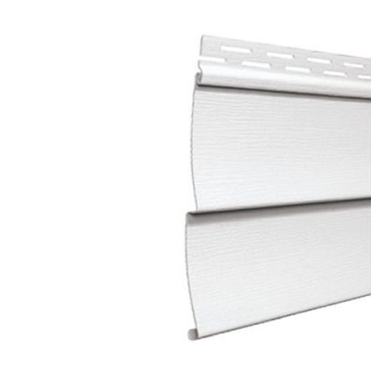 Variform By PlyGem 12'6" Premium Double 4" Traditional Aluminum Siding - Woodgrain Finish White