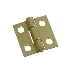 National Hardware 1" Brass Plated Non-Removable Narrow Pin Hinges - Pack...