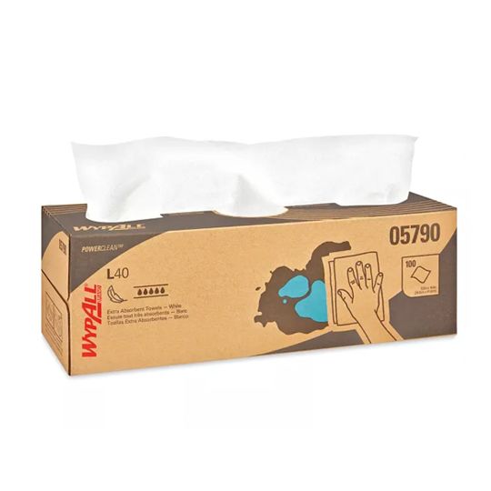 The PipeKnife PowerClean&trade; WypAll&reg; L40 Extra Absorbent Towels - Dispenser Box (100 sheets)