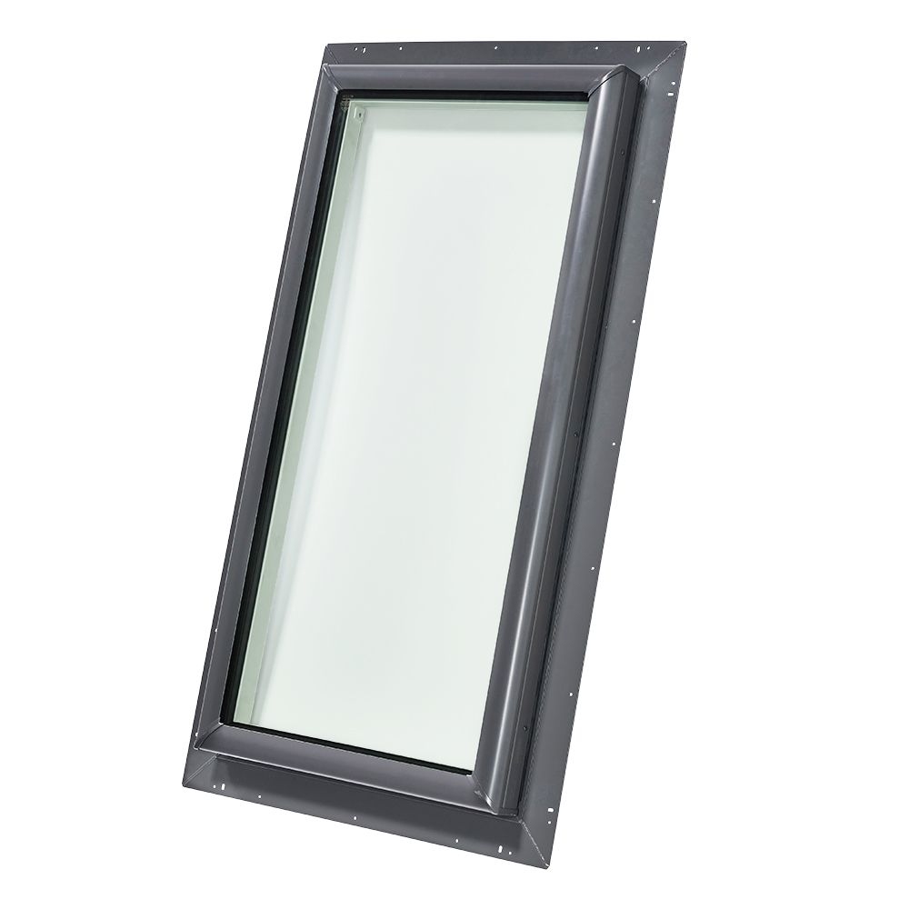 Velux 22-1/2" x 46-1/2" Fixed Self-Flashed Skylight with Aluminum Cladding & Hurricane Low-E340 Glass White