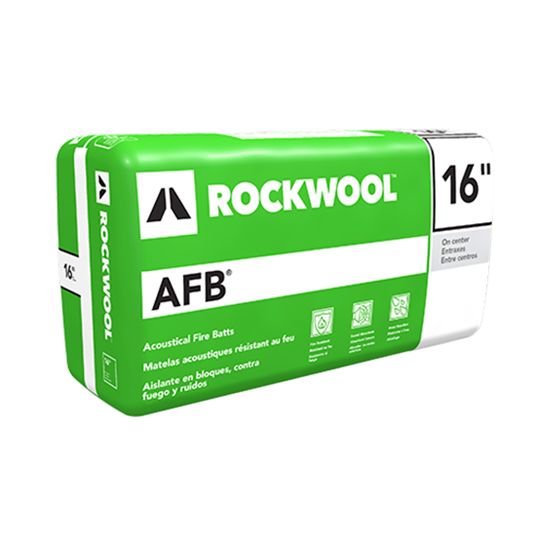 Rockwool 3.5" x 16" x 4' AFB&reg; Batt Insulation - 64 Sq. Ft. Bag