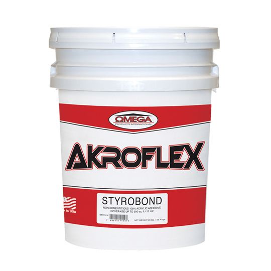 Omega Products International AkroFlex StyroBond Adhesive - 5 Gallon Pail
