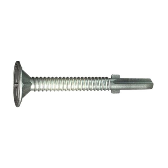 Grabber Construction Products #10 x 1-7/16" Thin Wafer Head Drill Point Phillips Clear Zinc Screws - Carton of 4,000