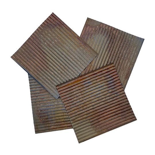 Dakota Tin 24" x 24" Colorado Corrugated Metal Ceiling Tile Pack of 15 Rusted