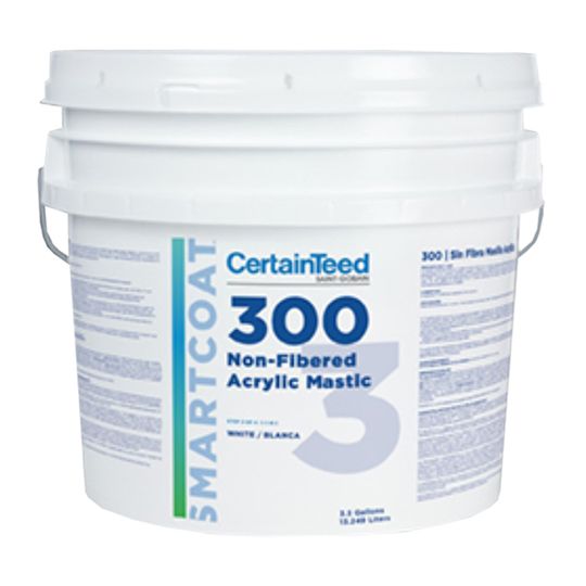 CertainTeed Roofing SMARTCOAT&trade; 300 Non-Fibered Acrylic Mastic - 3.5 Gallon Pail White
