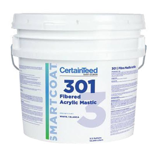 CertainTeed Roofing SMARTCOAT&trade; 301 Fibered Acrylic Mastic - 3.5 Gallon Pail White