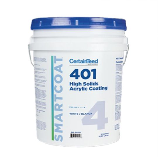 CertainTeed Roofing SMARTCOAT&trade; 401 High Solids Acrylic Coating - 5 Gallon Pail White