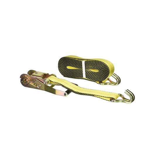 Pacific Cargo Control 2" x 15' Ratchet Strap with Wire Hook Yellow