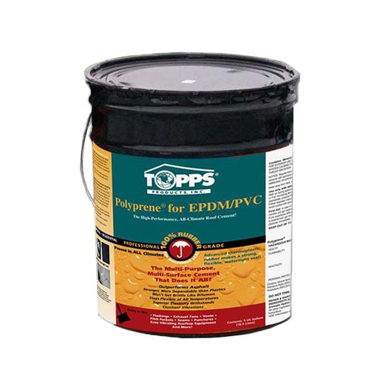 Topps Products Polyprene&reg; for EPDM/PVC/TPO Heavy Brush Grade Roof Repair Cement 3 Gallon Pail Grey