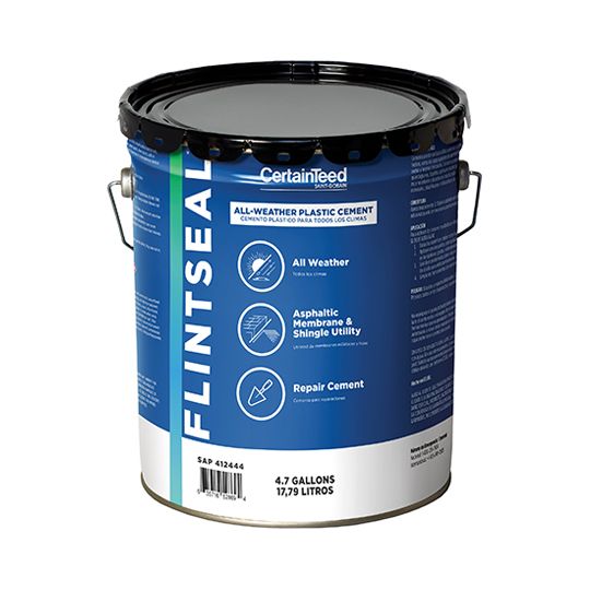 CertainTeed Roofing FlintSeal&trade; Plastic Cement - 5 Gallon Pail Black