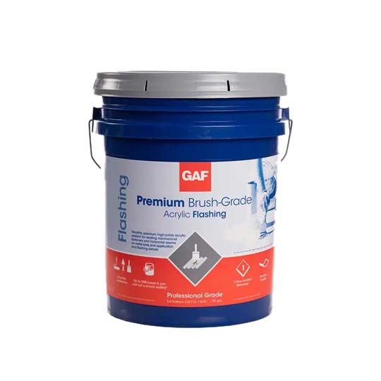 GAF Premium Brush-Grade Acrylic Flashing 5 Gallon Pail White