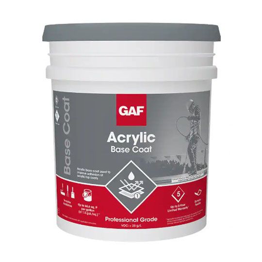 GAF Acrylic Base Coat 5 Gallon Pail