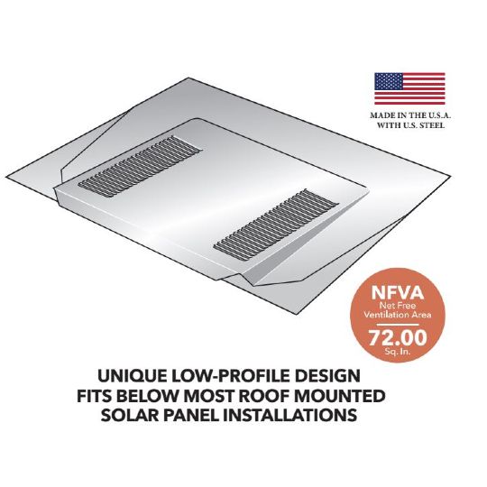 Low Profile Fire&Ice Composition Roof Vent, Standard 4" Flange, 1/8" Mesh