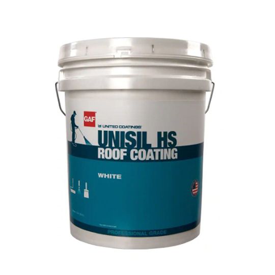 GAF United Coatings&trade; Unisil HS High Solids Silicone Roof Coating 5 Gallon Pail Black