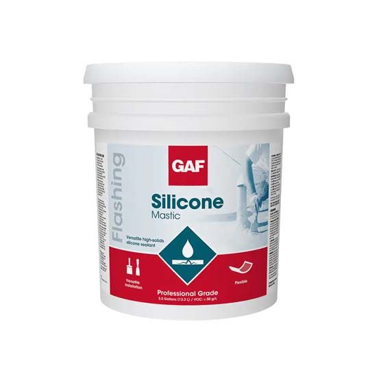 GAF Silicone Mastic 3.5 Gallon Pail White
