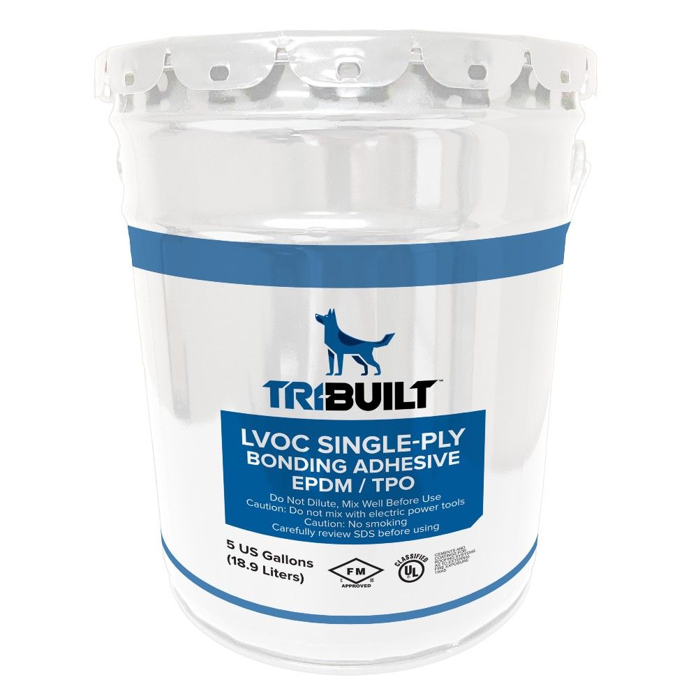 TRI-BUILT LVOC Single-Ply Bonding Adhesive 5 Gallon Pail Yellow